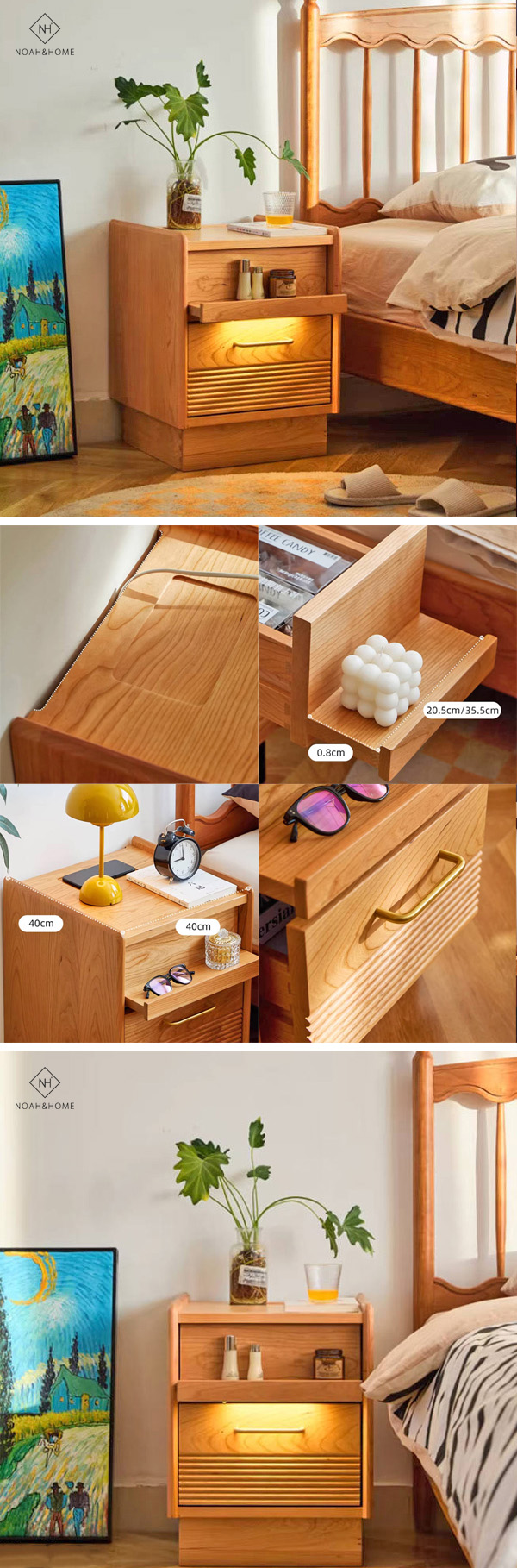 CU/滿月 實木床頭櫃