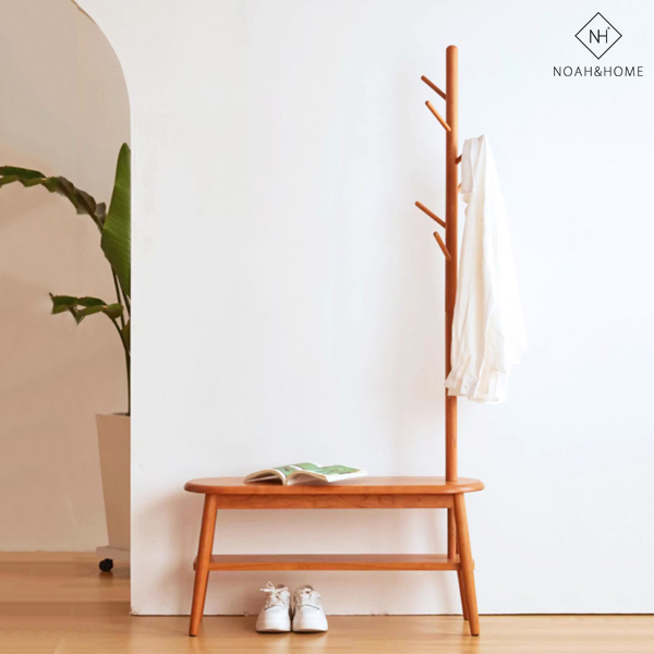 CU/枝枒 衣帽架 實木衣帽架 玄關凳
