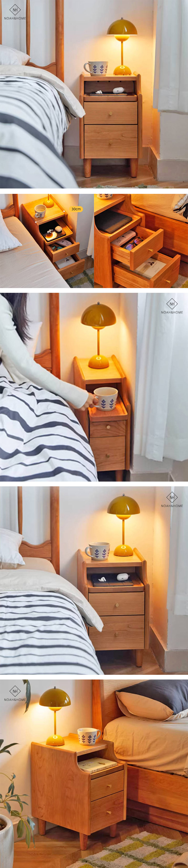 CU/空氣 實木床頭櫃
