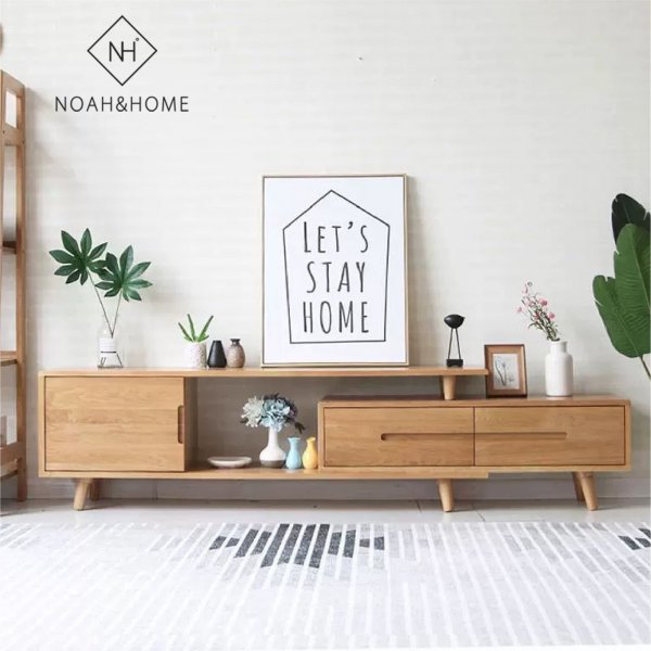 QMS/K19 詩云抽拉電視櫃 實木電視櫃 伸縮電視櫃